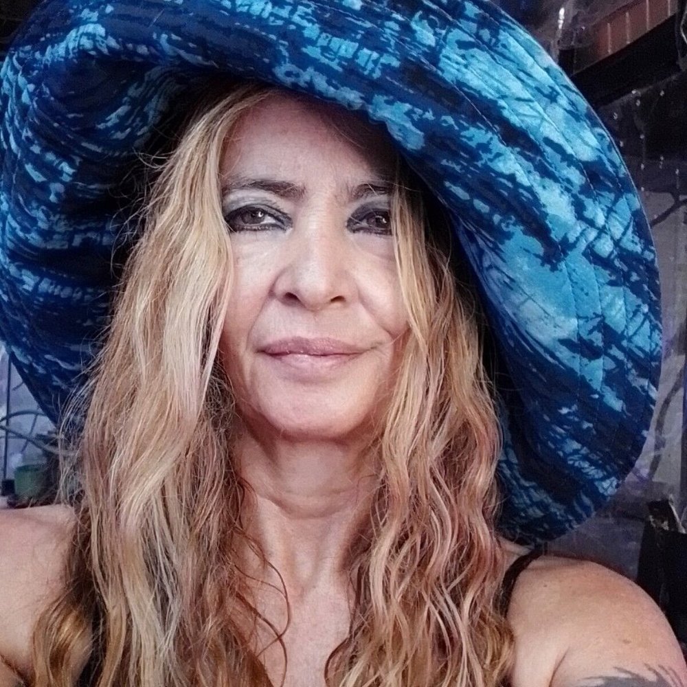 Blues Roses One Of A Kind Silk Washable Hat Large Rim That Stays Up K